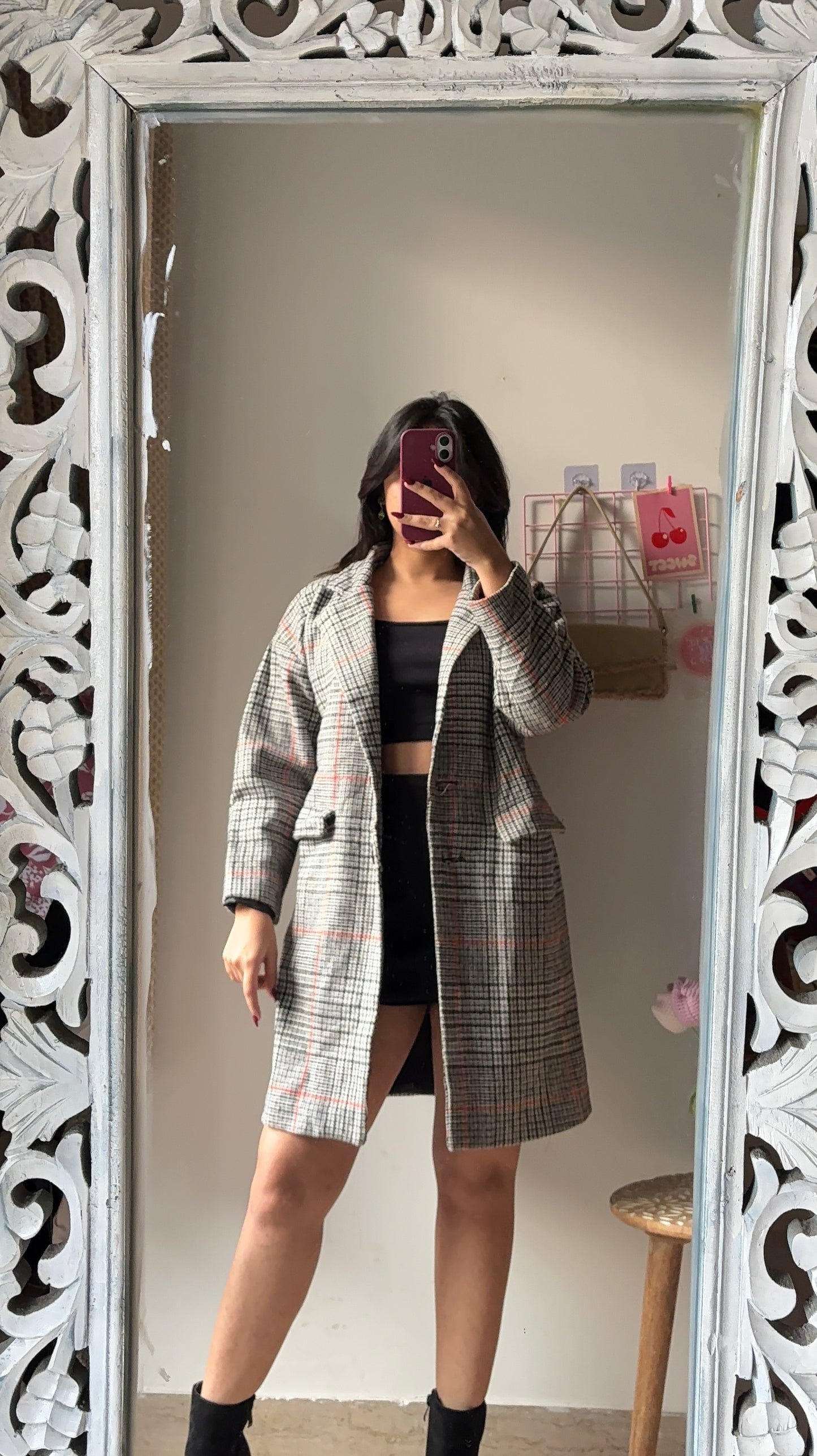 Plaid overcoat