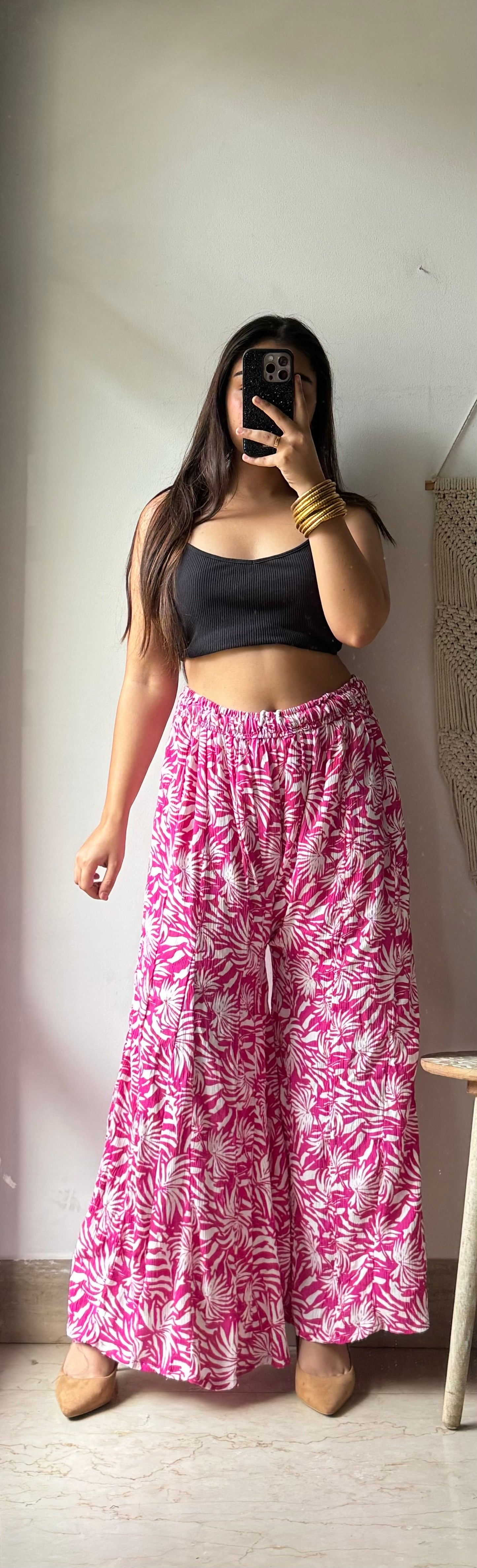 Printed pink Plazzo pant