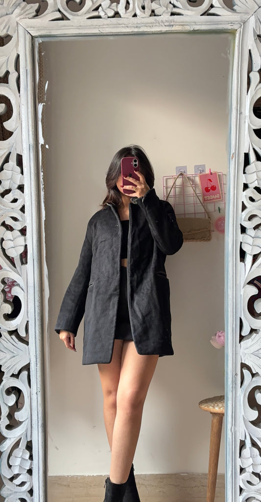 Basic black overcoat