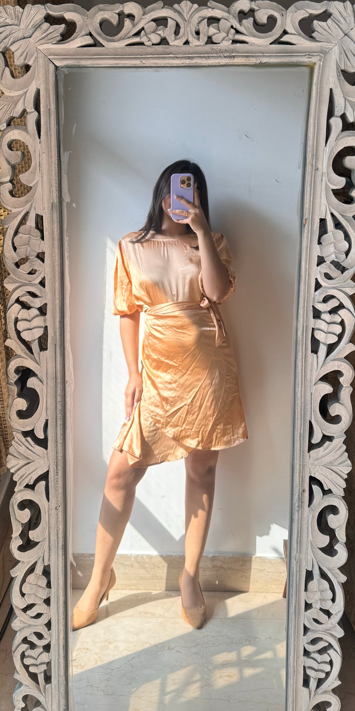 Satin Champagne Dress