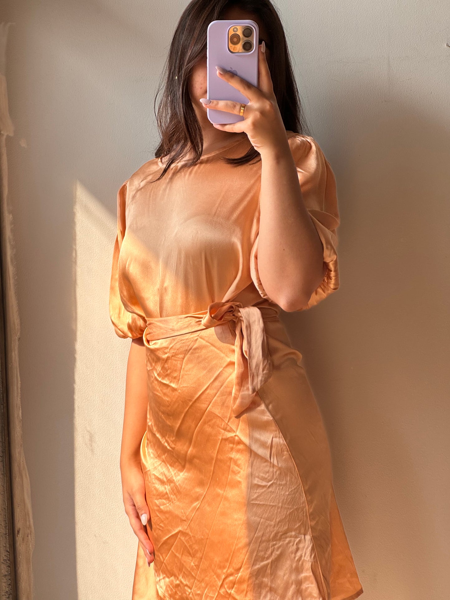 Satin Champagne Dress