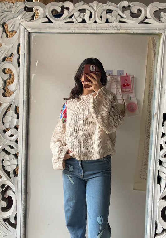 Knitted White Sweater