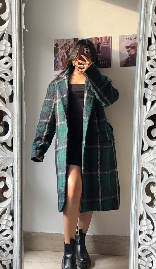 Green Plaid Overcoat