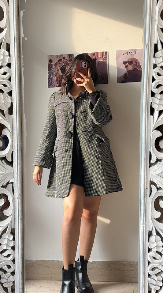 Grey Tartan Overcoat