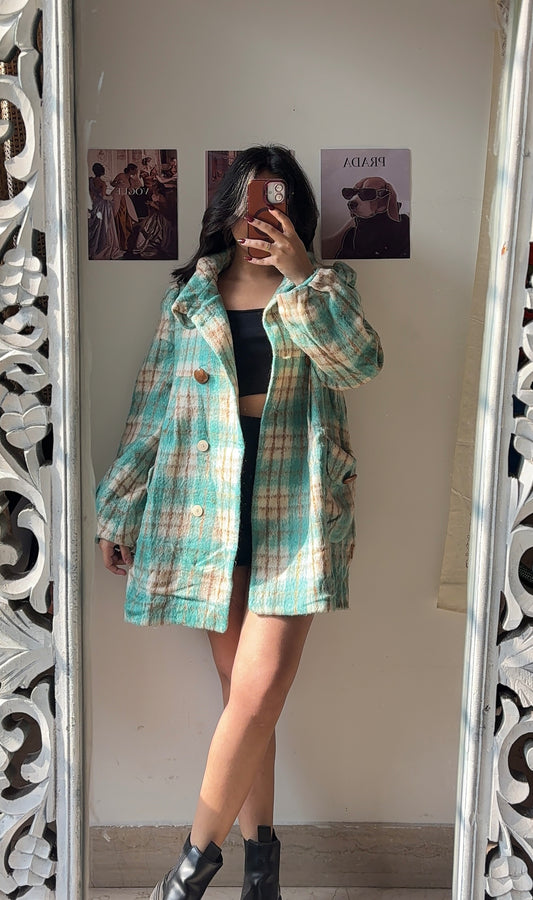 Retro Plaid Overcoat