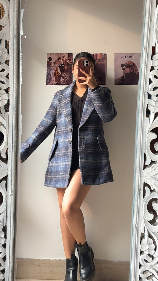 Plaid Short Overcoat