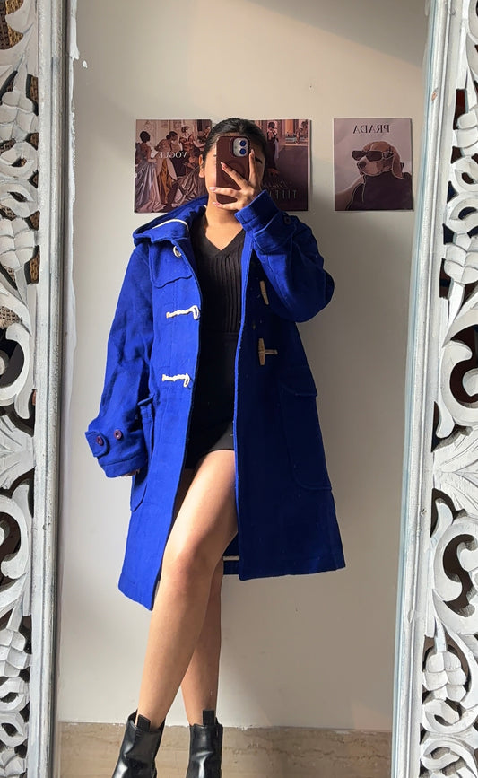 Royal Blue Duffle Overcoat