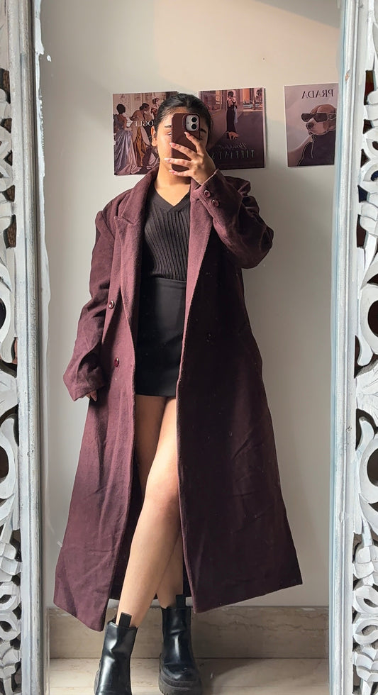 Maroon Long Overcoat