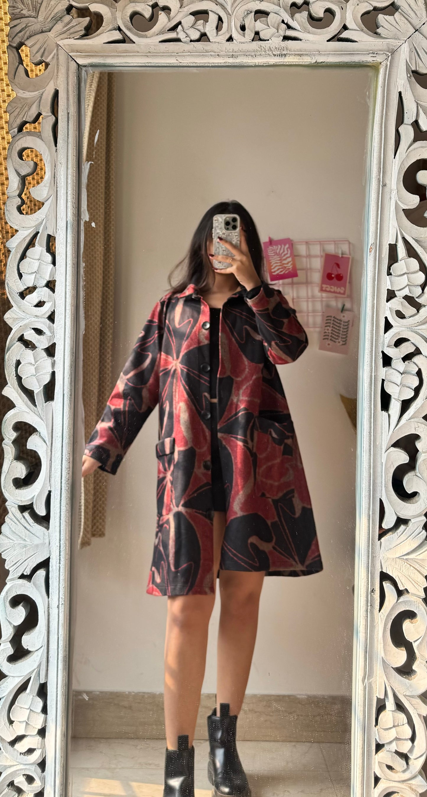 Red Print Overcoat