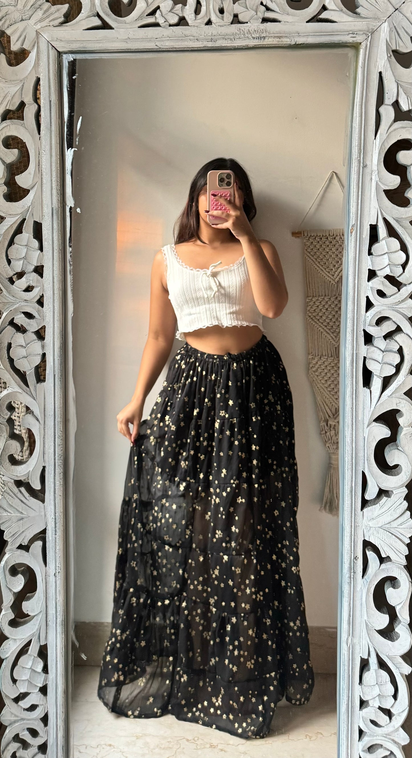 Black Printed Skirt