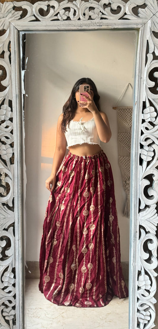 Red Pattern Skirt